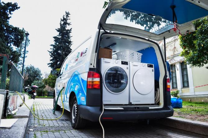 Η LG εξοπλίζει το Ithaca Laundry van με δύο καινούρια στεγνωτήρια 